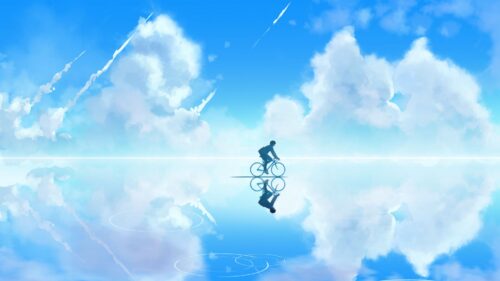 Bicyclist, Art, Sky Desktop Wallpapers Free Download