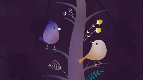 Birds, Tree, Art Desktop Wallpapers Free Download
