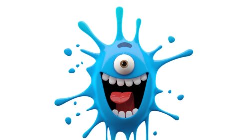 Blue, Blob, Monster, Bright, Smiling Desktop Wallpapers Free Download