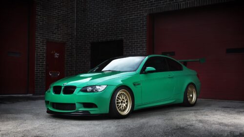 Bmw M3 E92, Green, Wheels, Wing Free Wallpapers Download