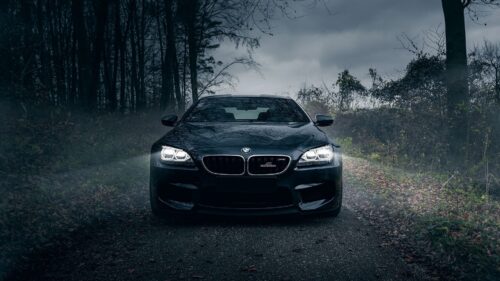 Bmw M6, Dark, Knight, Black, Forest, Fog, Front, Bumper Free Wallpapers Download
