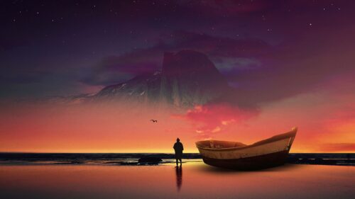 Boat, Silhouette, Photoshop Wallpapers Free Download