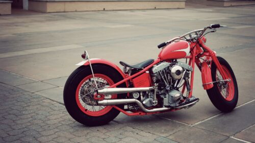 Bobber Vintage, Motorcycle, Red Wallpapers Download