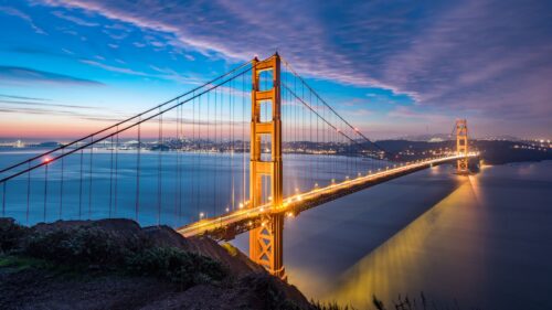 Bridge, Dawn, Strait HD Wallpapers Download