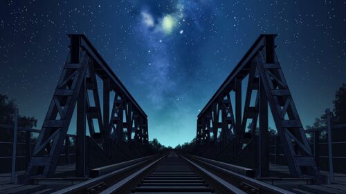 Bridge, Rails, Starry, Sky HD Wallpapers Download