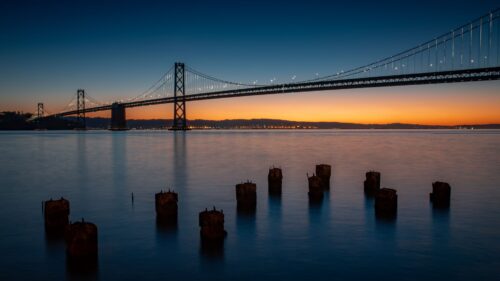 Bridge, River, Twilight HD Wallpapers Download