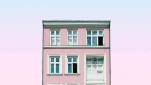 Building, Facade, Pink Free Wallpapers