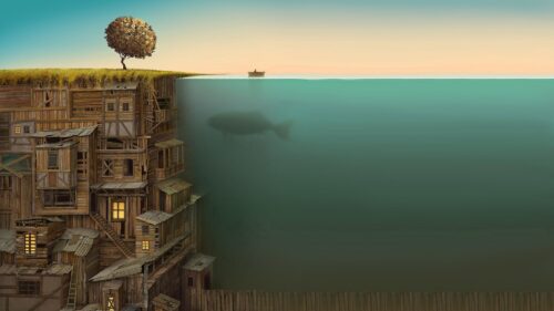 Building, Multi, Storey, Under, Water, Whale Free Wallpapers
