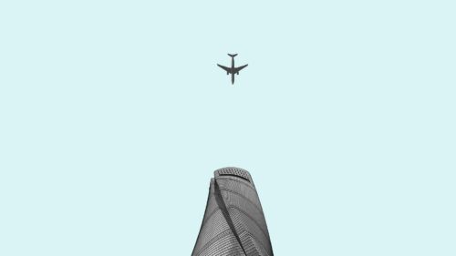 Building, Tower, Plane Free Wallpapers