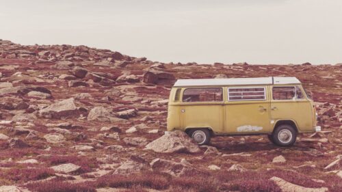 Bus, Stones, Grass Free Wallpapers