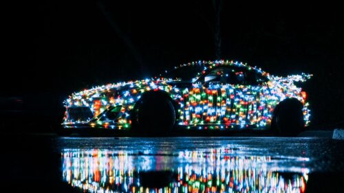 Car, Garland, Glow HD Wallpapers Download