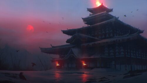 Castle, Japanese, Temple, Fantasy Wallpapers Free Download