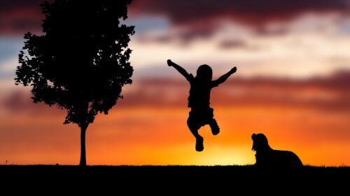 Child, Silhouette, Jump Wallpapers Free Download