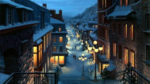 City, Building, Night, Balconies HD Wallpapers Download