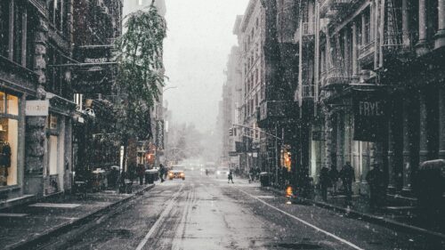 City, Street, Snowfall HD Wallpapers Download