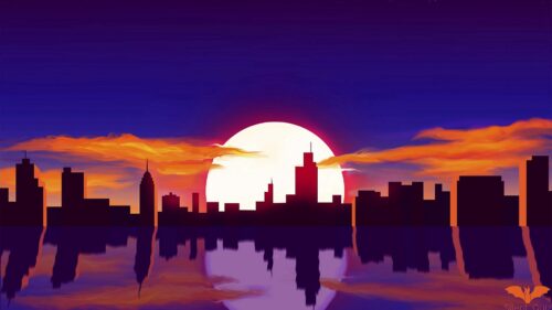 City, Sun, Sunset HD Wallpapers Download