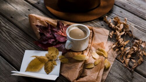 Coffee, Autumn, Hat, Foliage HD Wallpapers Download