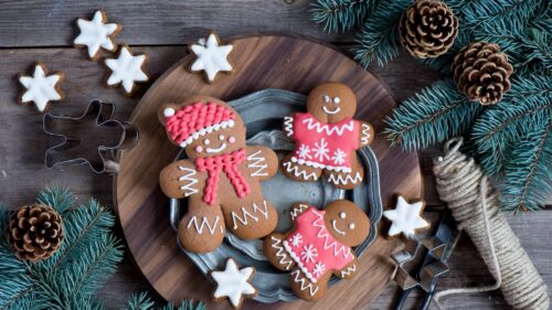 Cookies New Year, Twigs, Pine HD Wallpapers Download
