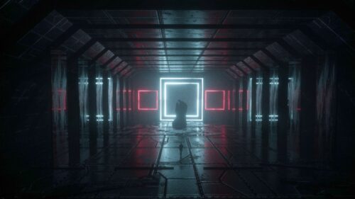 Corridor, Dark, Neon HD Wallpapers Download