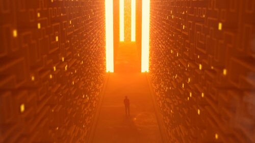 Corridor, Silhouette, Light HD Wallpapers Download