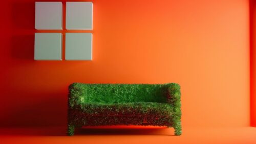 Couch, Grass, Room, Orange HD Wallpapers Download