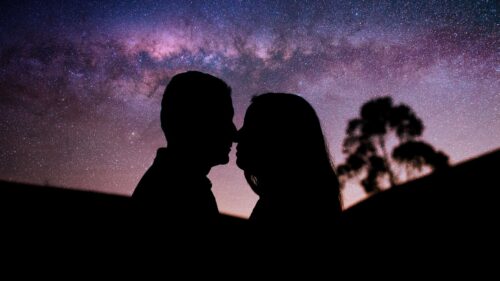 Couple, Kiss, Starry, Sky, Love, Tenderness HD Wallpapers Download