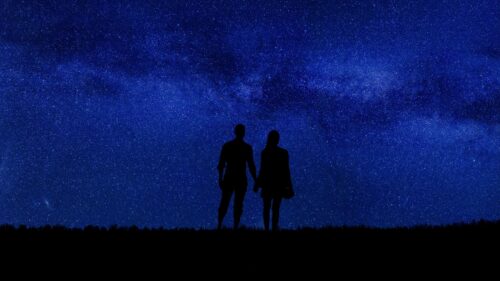 Couple, Silhouettes, Starry, Sky HD Wallpapers Download (2)
