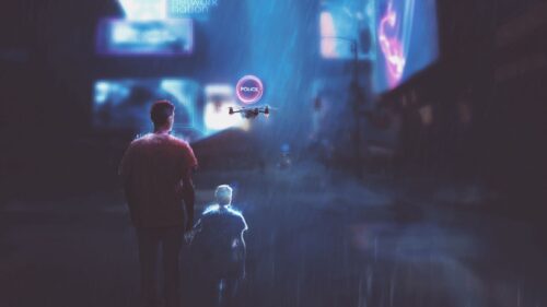 Cyberpunk, Futurism, Silhouettes Free Wallpapers Download