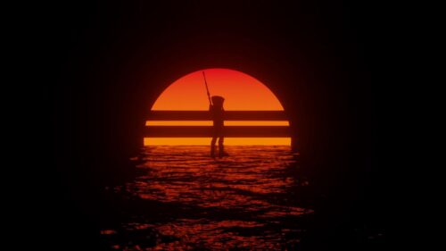 Cyborg, Silhouette, Sunset Free Wallpapers Download