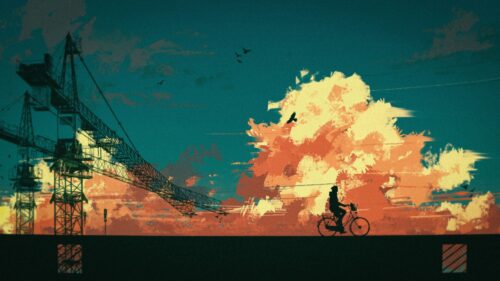 Cyclist, Silhouette, Bicycle Free Wallpapers Download