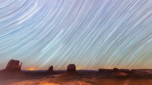 Desert, Cliffs, Starry, Sky HD Wallpapers Free Download