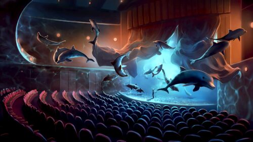Dolphins, Concert, Surrealism HD Wallpapers Free Download
