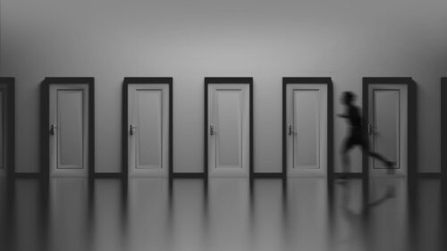 Doors, Silhouette, Running HD Wallpapers Free Download