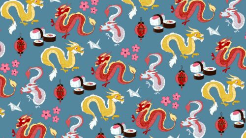 Dragon, Lanterns, Sushi HD Wallpapers Free Download