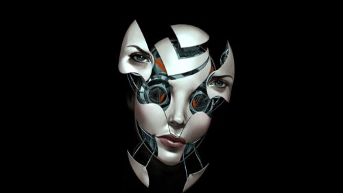 Face, Robot, Connection, Broken, Dark, Background Wallpapers Free Download
