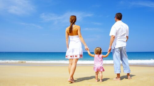 Family, Child, Sand, Beach, Sea Wallpapers Free Download