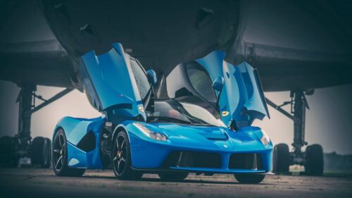 Ferrari, Laferrari, Blue, Doors Desktop Wallpapers Free Download