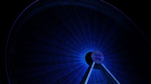Ferris, Wheel, Backlight, Blue Desktop Wallpapers Free Download