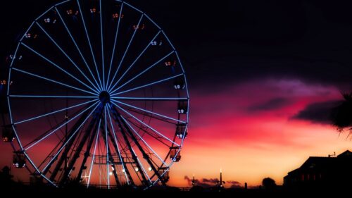 Ferris, Wheel, Night, England, United Kingdom Desktop Wallpapers Free Download