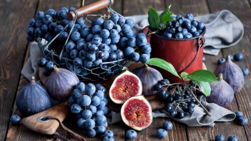 Figs, Grapes, Blueberries Desktop Wallpapers Free Download