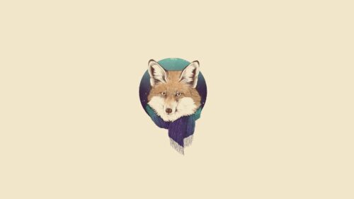 Fox, Minimalism, Scarf, Art HD Wallpapers For Desktop