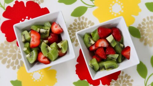 Fruit, Salad, Kiwi, Strawberries, Plates HD Wallpapers For Desktop