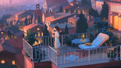 Girl, Balcony, Art HD Wallpapers Free Deownload