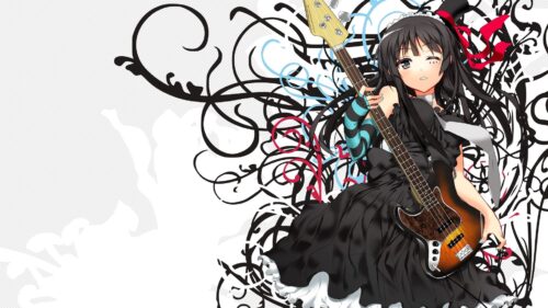 Girl, Dress, Black, Guitar, Rock Free Wallpapers Download