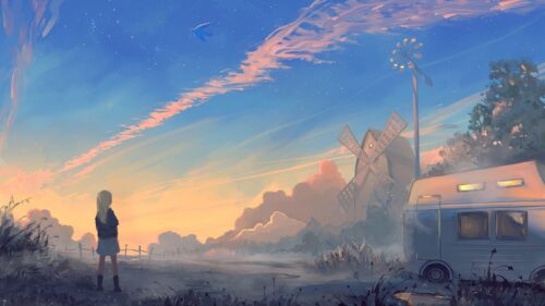 Girl, Landscape, Art Free Wallpapers Download