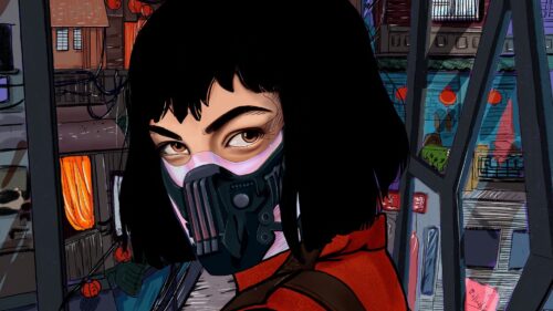Girl, Mask, Glance Free Wallpapers Download