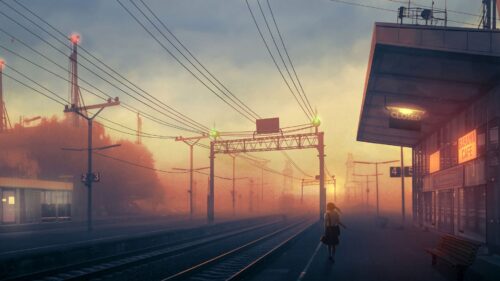 Girl, Platform, Railway Free Wallpapers Download