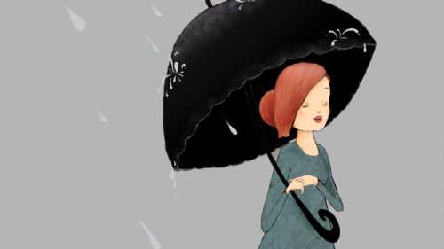 Girl, Umbrella, Rain Desktop HD Wallpapers Free Download