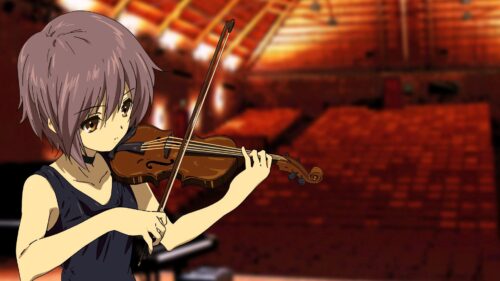 Girl, Violin, Bow, Music, Hall Desktop HD Wallpapers Free Download