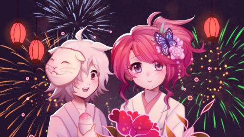 Girls, Flowers, Fireworks Desktop HD Wallpapers Free Download